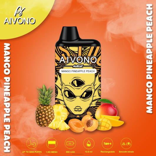 mango piña durazno Aivono AIM MAGIC cigarrillo de caja de 5800 bocas TRF488 | Aivono Mexico